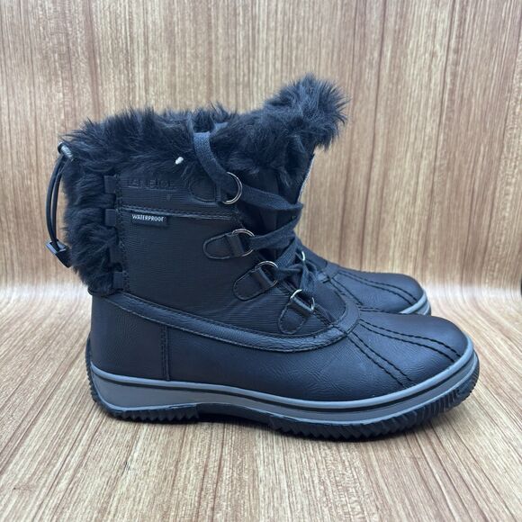 Laneige By Pajar Canadian Winter Snow Boots Women’s Size 8-8.5‎ Black Lined Warm